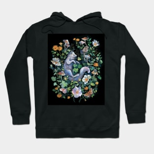 White Fox Floral Garden Hoodie